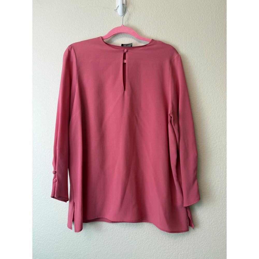 Etro Milano Pink 100% Silk Keyhole Neck Blouse Made in Italy IT 46